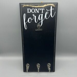 Black Wall Organizer with Hooks